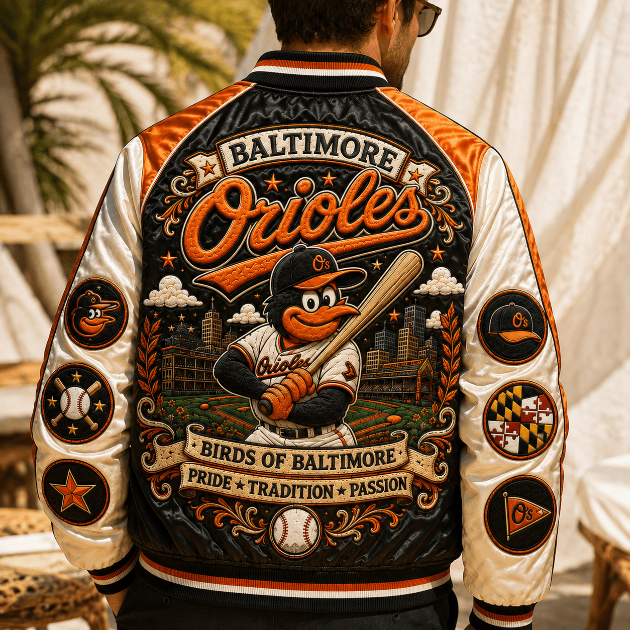 PREMIUM BTMO SATIN BASEBALL JACKET NTNA